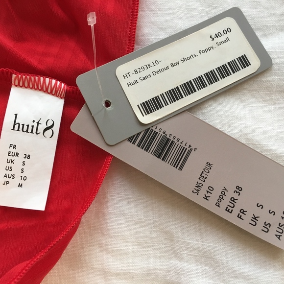 Huit Sans Detour Red Satin Seamless Brief - Picture 7 of 7